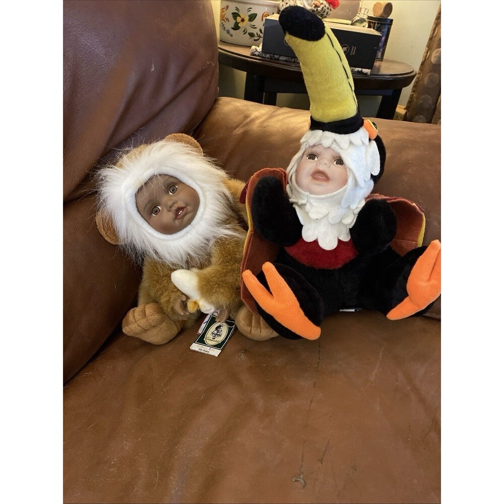 Geppeddo Cuddle Kids Milo Monkey 2001 Plush Toy 2pcs Lot Stuffed Animal Vintage